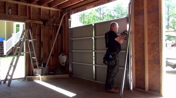 Installation of garage door