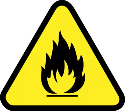 Icone attention inflammable